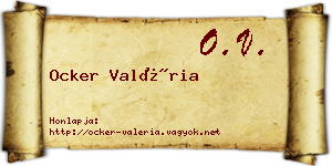 Ocker Valéria névjegykártya